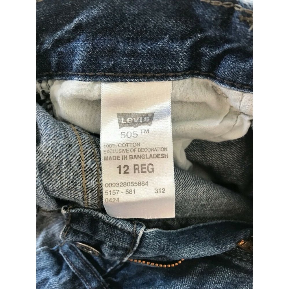 LEVI'S 505 Straight Leg Blue Jeans Boy's Size 12 Regular - Picture 6 of 7